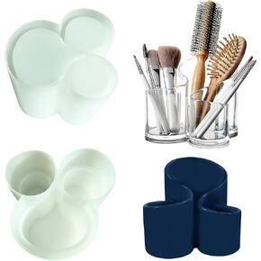 Silicone Resin Storage Box Mold, 3 Slots Pen Holder Mold, Makeup Brush Organizer, Lipstick Container, Jewelry Storage, Silicone Mold DIY, Home Decoration Clay Casting Mold