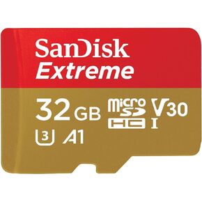 32GB SanDisk Extreme MicroSD Memory Card Bundle with SanDisk Adapter and MicroSD Reader for GoPro Cameras, Drones, and Smartphones