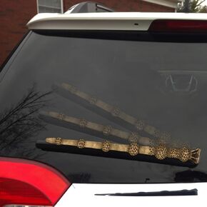 Deathstick *REFLECTIVE* Wizard Wand WiperTags attach to rear vehicle wiper blades. Detachable and interchangeable with hundreds of designs. All-weather resistant. Made in USA.
