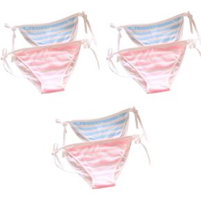 Women’s Underwear Striped Lolita Bikini Cute Kawaii Japanese Cosplay Cotton Panties 6 Pack