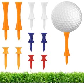 100pcs Golf Tees Step Down, Plastic Castle Golf Tee, 5 Colors Each of 20pcs, Assorted Size 31/37/41/51/70mm