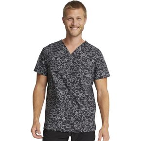Cherokee Prints Men & Women Scrubs Top V-Neck Print CK691