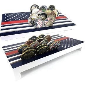 حامل عملات معدنية بعلم أمريكي، حامل عرض عملات معدنية مكون من 6 صفوف من تحدي العملات المعدنية in Kuwait