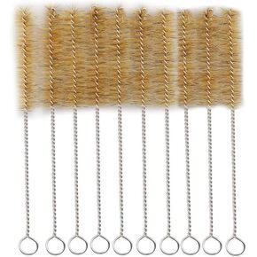 Tube Bottle Wash Cleaning Brush 9.5 Inch. Tan Bristles Radial Tip for Lab Set Chemistry Test, 15 Pack