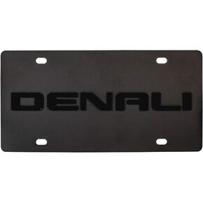 Eurosport Daytona- Compatible with -, GMC Denali Blackout on Carbon Steel License Plate