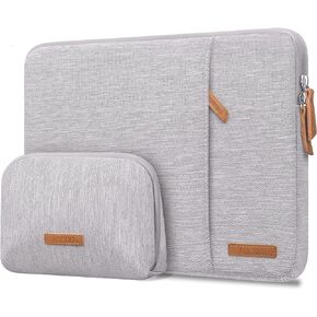 Lacdo 360° Protective Laptop Sleeve Case for 14 inch New MacBook Pro M3 Pro Max / M3 / M2 / M1 Pro Max A2992 A2918 A2779 A2442 2023-2021, 13.5" Surface Laptop 6 5 4 3 2 1 with Accessory Bag, Dark Gray