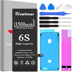 Battery for iPhone 6s, Replacement Battery for A1688 A1633 A1700 with Complete Replacement Kits, 2 Set Adhesive Strips and Seals -0 Cycle High Capacity