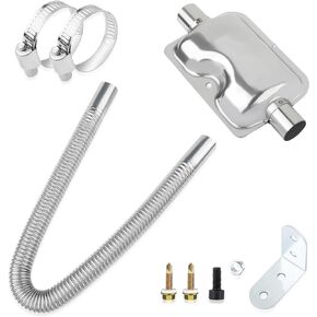 25mm/0.98" Diesel Heater Exhaust Pipe with Silencer Muffler,Stainless Steel Pipe for Car Modified Intake & Exhaust System,Universal Car Accessories Diesel Heater Hose Kit