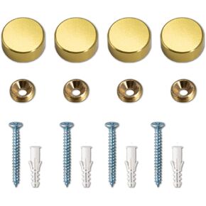 Decorative Screw Caps,Solid Aluminum Alloy Cap Mirror Screws Decorative Screw with Caps, 0.6", Polished Black