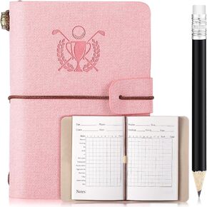 Yexiya Golf Scorecard Book with Golf Pencil Leather Golf Journal Golf Notebook Golf Log Book Pocket Golf Score Book Golf Gifts for Men Golfers, Sports and Outdoor Golf Club Accessories