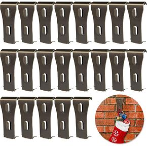24PCS Brick Wall Clips Brick Hook Clips Steel Brick Hanger Heavy Duty Metal Hangers for Hanging Outdoors, Mounting to Brick Without Drilling, Fit 2-1/8 to 2-1/3 inch (Bronze) in Kuwait