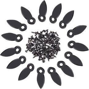 Piutouyar 100 Pcs Black Picture Frame Turn Buttons, Flat Metal Turn Button with Screws for Hanging Artwork Photos Paintings