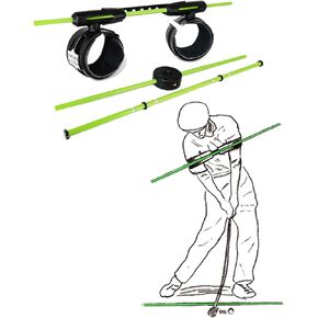 SWINGALIGN Golf Swing Trainer - Swing Align Bundle - Golf Training Aids for Fast, Guaranteed Improvement. More Distance and Accuracy. Improves Alignment, Connection, Rotation. Fits Most Golfers.