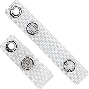 60 Pcs Clear ID Badge Holder Straps Plastic ID Badge Straps with Snaps and Eyelets for Name Tag, Lanyard, Key Ring