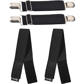CM Elastic Boots Strap Pants Clip Leg Bands Ankle Leg Riding Puttee Bind Adjustable Stirrups for Pants Boots, 2 Sets Clip Straps and Ankle Bands