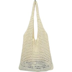 WantGor Crochet Bags, Beach Mesh Tote Bag Womens Shoulder Shopping Handbag Casual Travel Totes Bag Foldable Hobo Bags