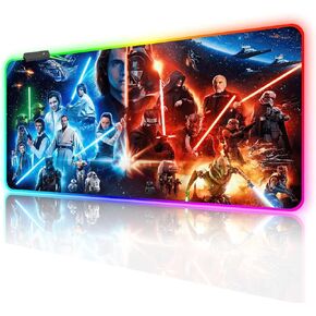 Large Gaming RGB Mouse Pad XXL,Large Wide Gaming Mousepad,Desk Accessories,Office Supplies,Office Decor,Non-Slip Rubber Base and Stitched Edges Desk Pad for Computer Game Office Work,31.5"x15.7"