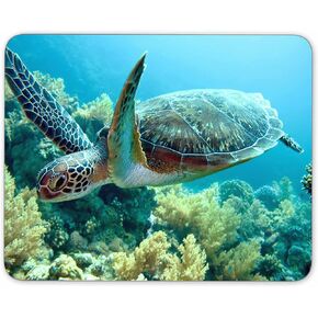 Green sea Turtle Mouse pad, Natural Rubber Mouse Pad, Quality Creative Wrist-Protected Wristbands Personalized Desk, Mouse Pad (9.5 inch x 7.9 inch)