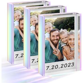 Grarry Polaroid Picture Frame, Polaroid Frame for Photos Compatible with Fujifilm Instax Mini Polaroid Film, Small Picture Frames 2x3, Desktop Polaroid Photo Frame, Iridescent Mini Frames 3 Pack