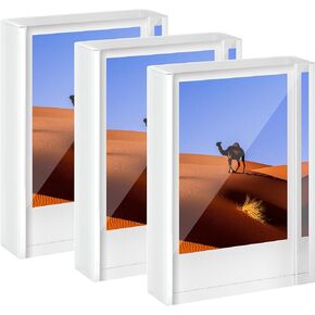 Grarry Polaroid Picture Frame, Polaroid Frame for Photos Compatible with Fujifilm Instax Mini Polaroid Film, Small Picture Frames 2x3, Desktop Polaroid Photo Frame, Iridescent Mini Frames 3 Pack