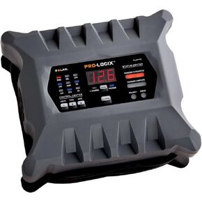 Clore Automotive PL2410 10-Amp Fully-Automatic Smart Charger, 12V and 24V Battery Charger, Battery Maintainer, and Battery Desulfator with Temperature Compensation