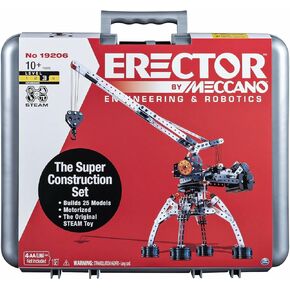 Meccano Erector Super Construction 25-in-1 Motorized Building Set, Steam Education Toy, 638 Parts, for Ages 10+