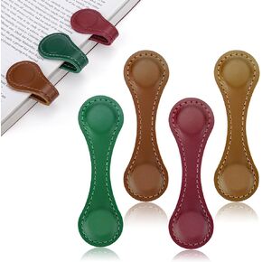 4PCS Magnetic Bookmarks, Leather Magnetic Bookmarks for Women, Double-Sided Magnetic Book Mark Clip Gift for Book Lover Readers Men Women Teachers Students, Book Accessories