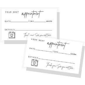 Dental Appointment Reminder Cards | 50 Pack | Teeth Whitening, Dental Office, Client Reminder, Patients, Pediatric Dentist, Orthodontics, Bulk 2x3.5" Minimalist