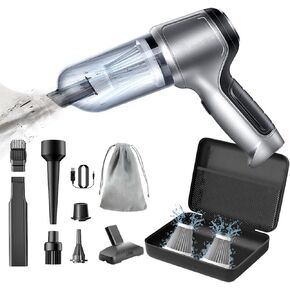 Wireless Portable Mini Car Vacuum Cleaner,Brushless Motor Handheld Cordless Recrghaeable Vacuum,15000PA 3 in 1 Vacuum for Men, Women,Car,Desktop Home Cleaning (Silver Grey Pro)