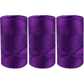 3 Rolls Macrame Cord 1.5mm, 100g/Skein 3-Ply Ice Hemp Thread Solid Color Macrame Rope Macrame Yarn for Knitting Crocheting Summer Sun Hat, Shoe, Bag, Doll, Coaster, Cup Cover