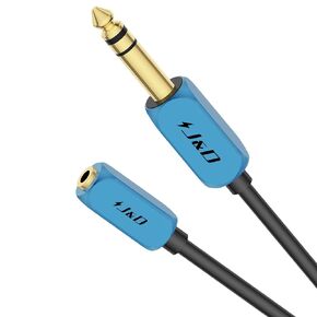 J&D 1/4 inch to 3.5 mm Headphone Adapter, 3.5 mm 1/8 inch TRS Female to 6.35 mm TRS Male Stereo Audio Extension Cable with Heavy Duty Copper Shell, 3 Feet