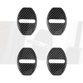 TOMALL 4pcs Car Door Lock Latches Cover Protector Compatible with Audi A1 A3 A4 A5 A6 A7 A8 Q3 Q5 Q7 S3 S4 S6 S7 S8 SQ5 Accessories Stainless Steel Car Door Lock Sport Style Decoration (Carbon Fiber)