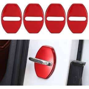 TOMALL 4 قطع قفل باب السيارة غطاء واقي متوافق مع Audi A1 A3 A4 A5 A6 A7 A8 Q3 Q5 Q7 S3 S4 S6 S7 S8 SQ5 ملحقات الفولاذ المقاوم للصدأ قفل باب السيارة نمط رياضي (ألياف الكربون)
