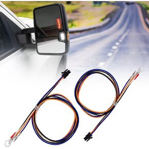 حزام أسلاك مرايا السحب متوافق مع Chevy Silverado 1500 2500HD 2014-2018 GMC Sierra Truck Cargo Running Turn Signals Light Harness 2PCS in Kuwait