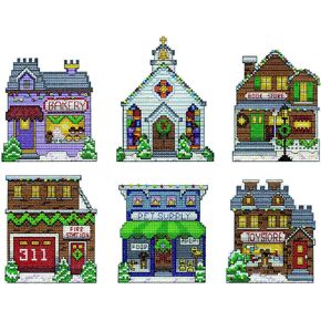 Design Works Crafts Cross Stitch Ornaments Kit-Makes Set of 6, Various