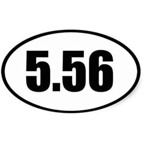 Rogue River Tactical 5.56 Decal Sticker Oval Euro Vinyl Bumper Label Weatherproof 2nd Amendment AR-15 AR15