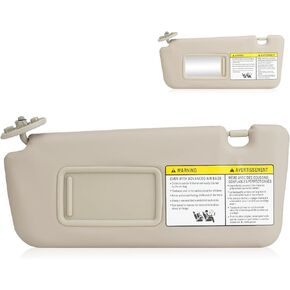 Left Driver Side Sun Visor Beige fit for 2004 2005 Toyota RAV4, Replace for 74320-42420-B0