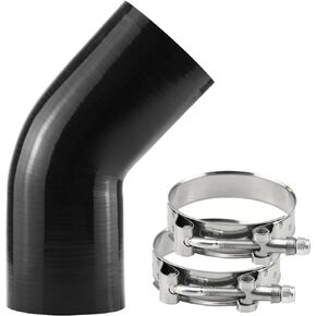 Ucreative 45 Degree Elbow ID: 2.5" (63mm) 4-Ply 5mm Thickness High Performance Silicone Hose Coupler with T-Bolt Clamp