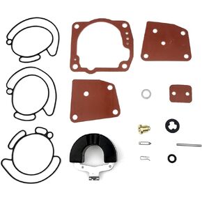 438996 Carburetor Rebuild Kit with Float Replaces Johnson Evinrude OMC BRP V4 V6 90 100 105 115 150 175 HP Boat Motor Engine Carb repair Parts Sierra 18-7247 0438996 435442 436852 777719