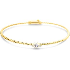 سوار تميمة عين الشر للنساء مطلي بالذهب الأصفر عيار 14 قيراط، مقاس قياسي in Kuwait