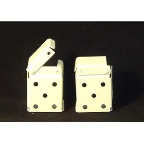 1" Mini Blind Metal Brackets - Low Profile Box Mount, Fits 1" x 1.5" Headrail - Ivory, 2-Pairs, by Amazing Drapery Hardware