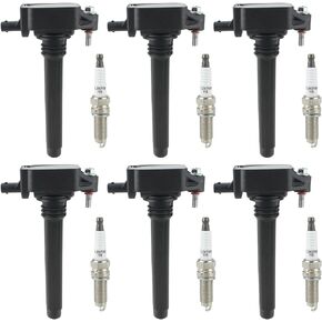 6PCS UF648 Ignition Coil with 97390 Spark Plug for Dodge Challenger Charger Durango Journey for RAM for Jeep Grand Cherokee Wrangler for Chrysler 200 300 Town & Country 3.6L V6