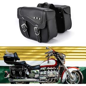 Motorcycle Saddlebags with Cup Holder, 2 in 1 Quick Access Throw Over Saddle Bags 20L, Anti-water Panniers Side Bags Leather Universal Compatible with Harley Suzuki Honda Yamaha Sportster