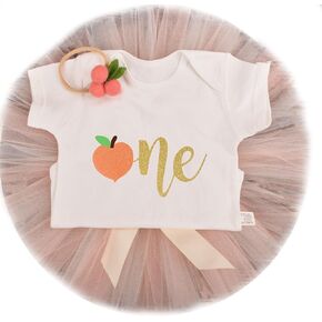 Baby Girls Strawberry Pineapple Peach Watermelon 1st Birthday Tutu Outfit Cotton Romper+Tutu Skirt+Headband Fruit Cake Smash