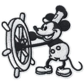 Steamboat Mickey Embroidered Applique Patch Iron On Sew On - Backpacks, Clothing, Jeans, Hats