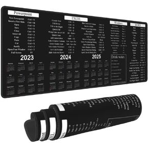 Computer Office Power Point Excel Word Shortcut Keys Mouse Pad 11.8x31.5 in Big Extended Non-Slip Rubber Base Mousepad with Stitched Edges Gaming Pc Desktop Large Mouse Pad in Saudi Arabia