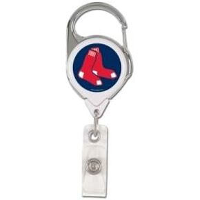 WinCraft MLB Boston Red Sox Retractable Premium Badge Holder, Team Color, One Size