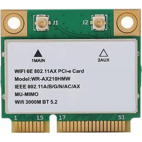 AX210HMW WiFi Card, 6E 5G Triple Band Gigabit 6GHz Band PCB Wireless Net Card, with Mini PCIE Port, BT5.2 Lightweight Wireless Card, Only for WIN10 (64bit)
