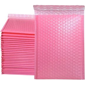 LOOKSEVEN Black Poly Bubble Mailers 4x8 inch 20 Pack Waterproof Self Seal Adhesive Shipping Bags, Cushioning Padded Envelopes for Shipping, Mailing, Packaging Useable Space 5.9x3.5 inch