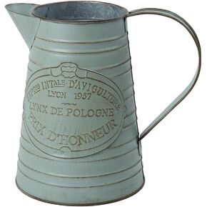 علبة سقاية أنيقة مجلفنة، مزهرية معدنية بلمسة نهائية مجلفنة، إبريق ريفي ريفي، حامل زهور مزخرف، 7.5 بوصة ارتفاع in Kuwait